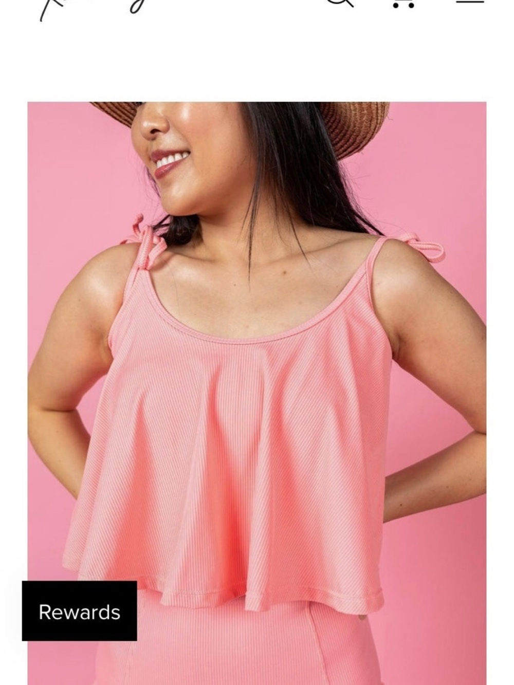 Kortni Jeane Pink Tie-Shoulder top